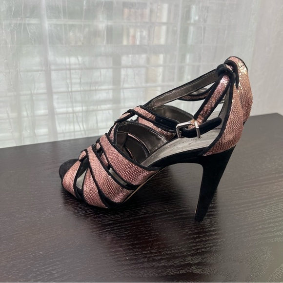 Antonio Melani Women Heels Pink Sequence Ladies Strappy Sandal Size 6 - Picture 6 of 9